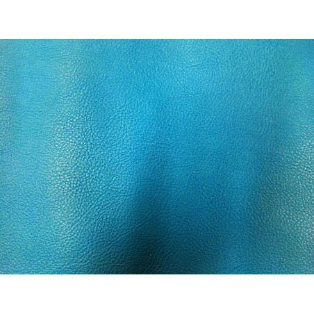 Morceau de cuir de vache - BLEU PAON - Cuir en Stock