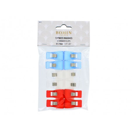 Lot 12 pinces clip magiques Bohin - Cuir en Stock