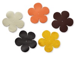 Lot surprise morceaux de cuir forme fleur 10 cm - Cuir en Stock