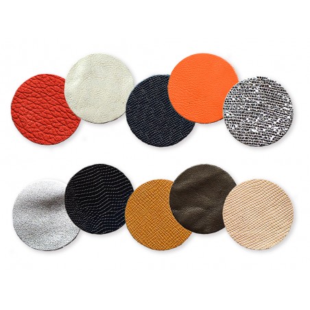 Lot surprise morceaux de cuir rond 6 cm - Cuir en Stock