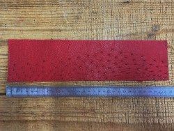Morceau de cuir rectangulaire autruche rouge Cuir en stock