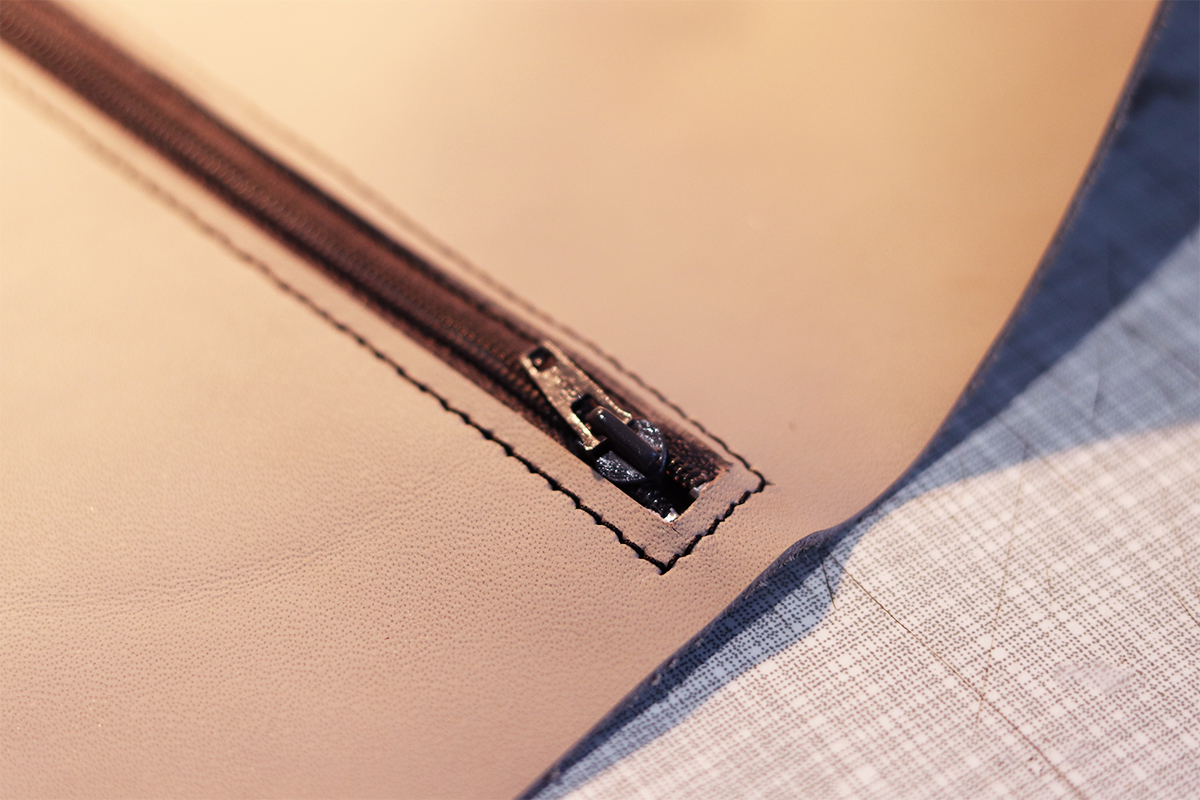 coudre une fermeture eclair zip sur du cuir