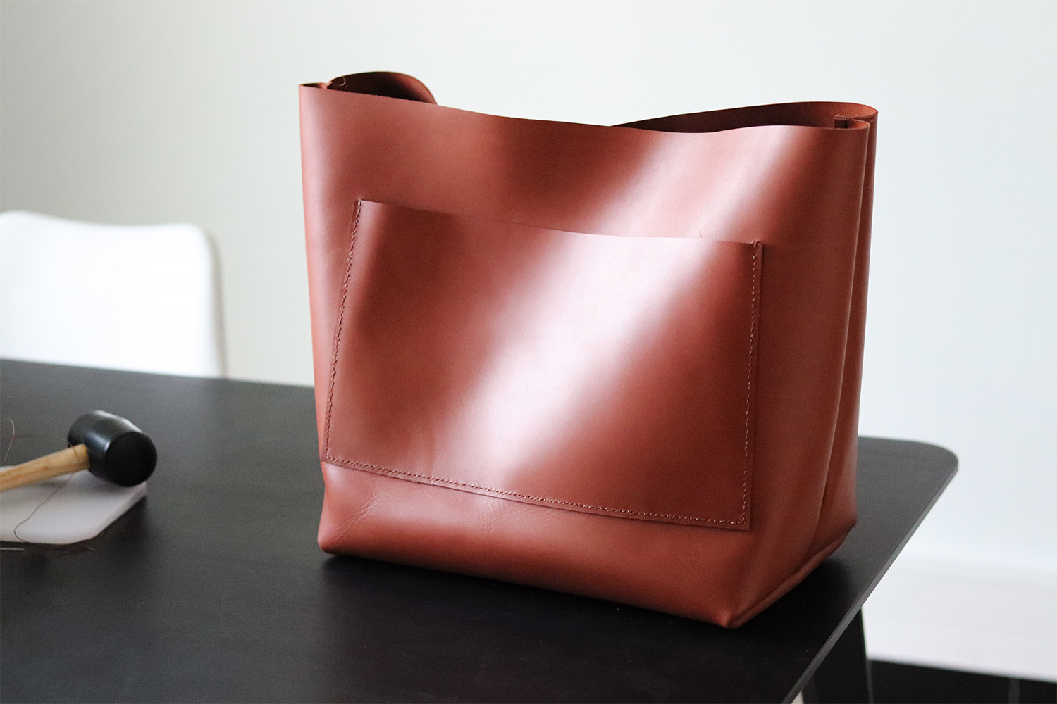 tuto DIY tutoriel sac cabas en cuir camel Cuirenstock