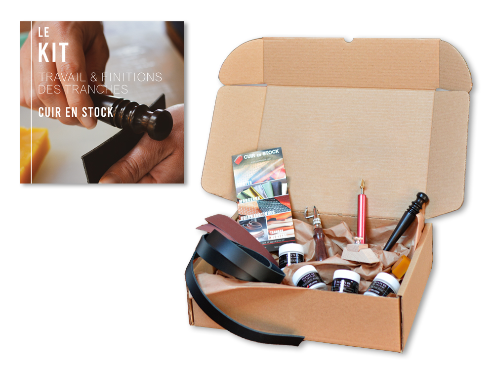 Kit Outils - Travail & Finitions des tranches du cuir - Cuir en Stock